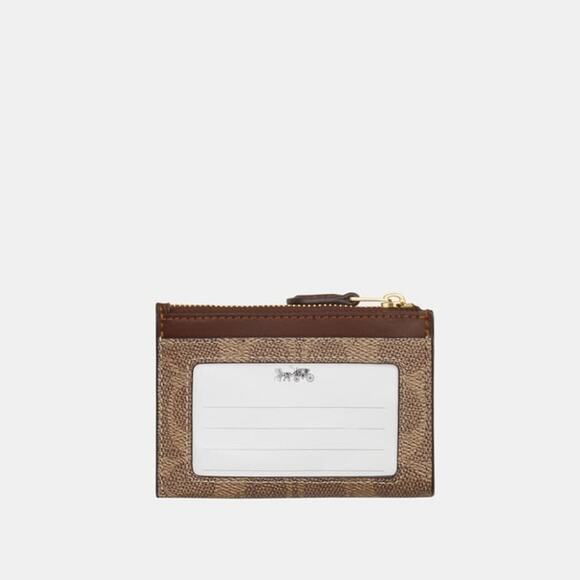 Coach Women's Mini ID Skinny in Signature Canvas Dark Brown One Size NWT - Picture 7 of 12